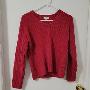 St Johns Bay Women's V-Neck Red Sweater XL